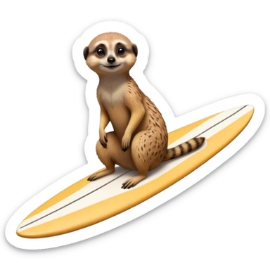 Meercat on a surfboard in galaxy sticker