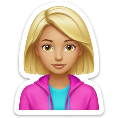 80s woman blonde hair sticker