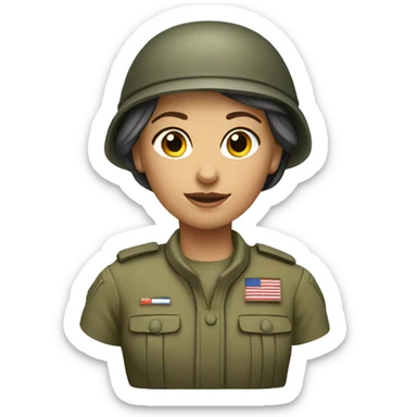 a caucasian female soldier sticker