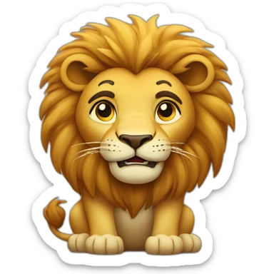 Lion pleading  sticker