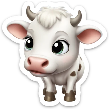 Cute baby cow with big head little body sticker