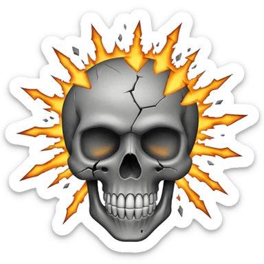 Exploding skull emoji sticker