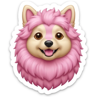 pink girly dog playing fetch sticker