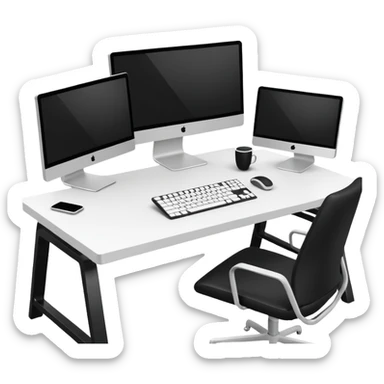 Pc setup with two monitors sticker