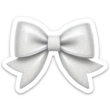 White glitter bow sticker