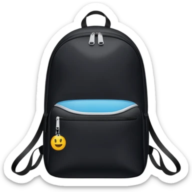 sac a dos de sport noir sans motif sticker