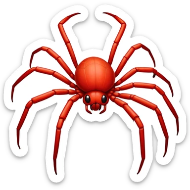 A red spider with human hands instead of legs sticker