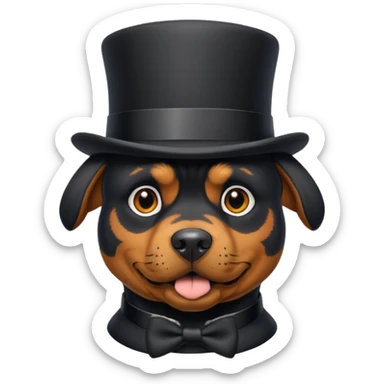 rottweiler with top hat sticker
