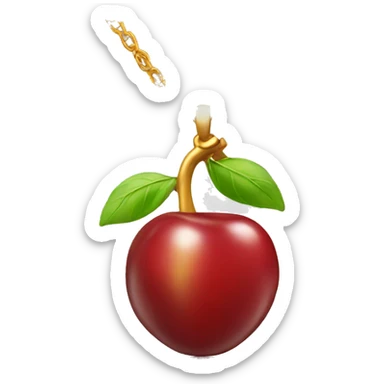 A golden cherry necklace  sticker