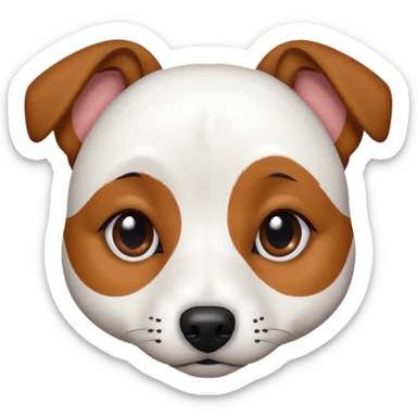 Chien jack Russel blanc avec deux tache marron sur ses yeux qui dort sticker
