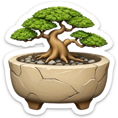 Shallow Flintstones bonsai pot only  sticker