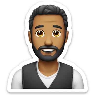 Hombre con barba y calvo sticker