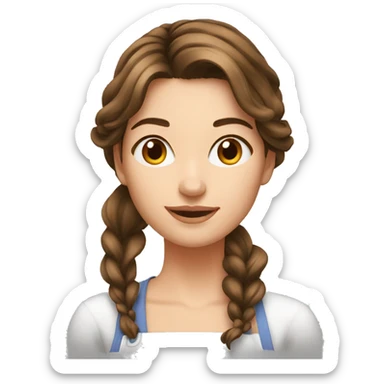 young and beautiful Woman with brown hairs cooking sticker