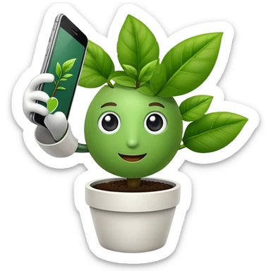 plant taking s selfie sticker