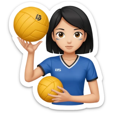volleyball player, anime girl, with volleyball ball sticker
