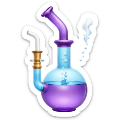 Purple Bong blue water smoking sticker