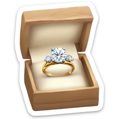 Diamond ring in a box with bouquet of roses  sticker