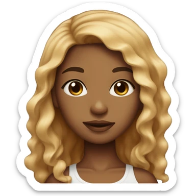 caramel skin girl with black wavy hair sticker