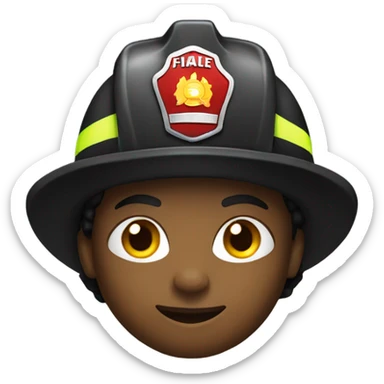 Black firefighter with hat sticker