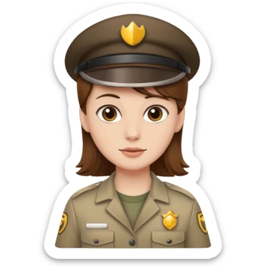 Zookeeper with brown hair with bird white skin no hat sticker