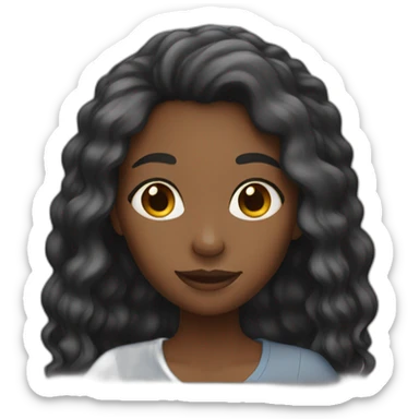 Black woman with long hair say ok sticker