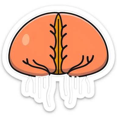 A bright, healthy brain surrounded by foods rich in phosphatidylserine precursors: salmon, egg yolk, fermented soy, and healthy fats, all connected by gentle glowing lines to the brain. sticker