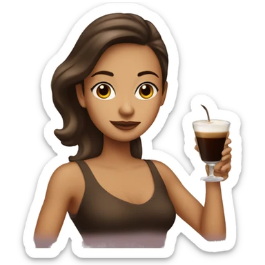 girl drinking espresso martini  sticker