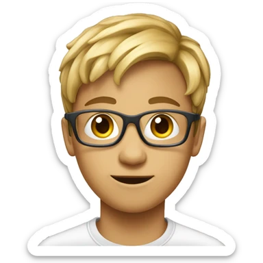 garçon de 11 ans qui semble se questionner sur plein de sujets scientifiques. sticker