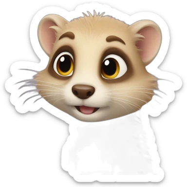 Anthropomorphic Furry weasel saying hello sticker