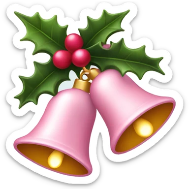 Light pink Christmas bells sticker