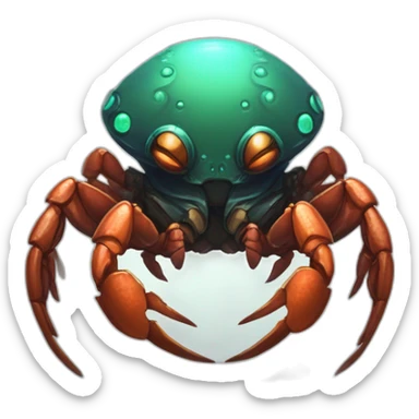 alien crab creature scifi roguelike rpg style inspired by slay thee spire sticker