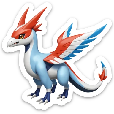Meloetta-Latias-Nargacuga-Latios-Wargreymon-Protogen-Pokémon-Digimon-Fakémon-fusion-hybrid-creature sticker