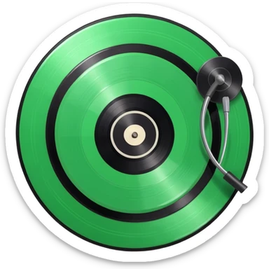 Vinyl record with green point  sticker