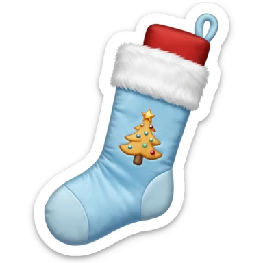 Christmas stocking with light blue details sticker