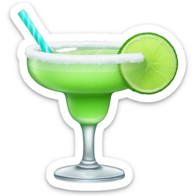 Frozen lime margarita with salted rim sticker
