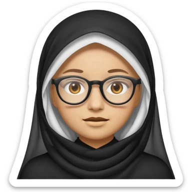 A veiled emoji wearing glasses sticker
