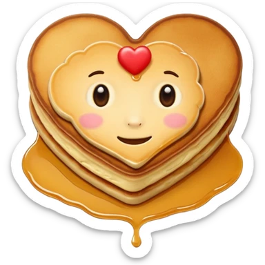 Heart shaped pancake sticker