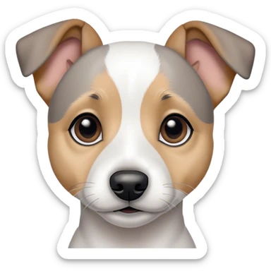 Jack russel terrier with gray markings and gray ears sticker