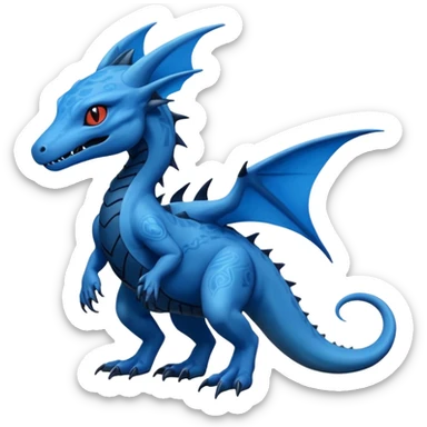 Futuristic Ethereal Modern Amaura-Salandit-Bayleaf-Fakémon-creature-hybrid Full Body sticker