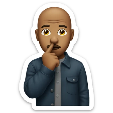 man finger on lips sticker