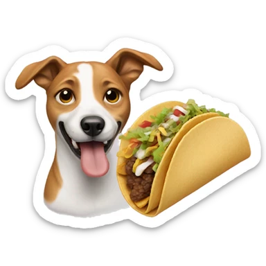 Dog eating tacos sticker