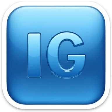 "IG" in blue color letters sticker