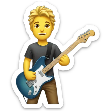 handsome electric guitarist playing guitar sticker