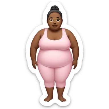 Fat yoga girl light pink clothes  sticker