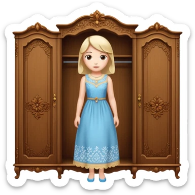 the lady who was turned into a wardrobe by magic, a character from the fairy tale Beauty and the Beast sticker