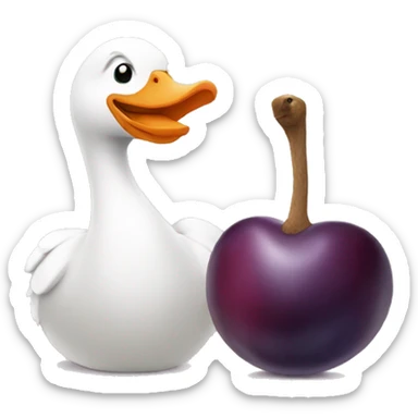 Goose and a plum sticker