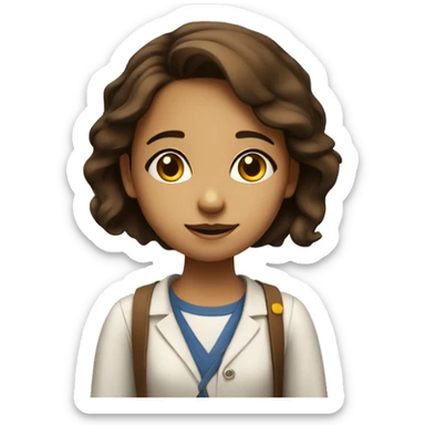 brown-eyed girl is studying mathematics sticker