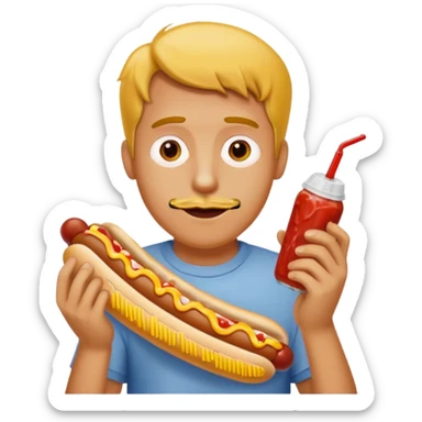 hotdog eating man sticker