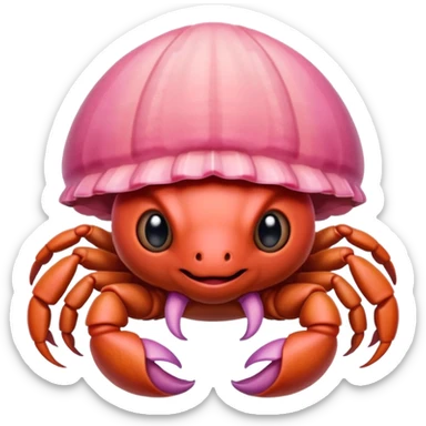 Girly hermit crab sticker