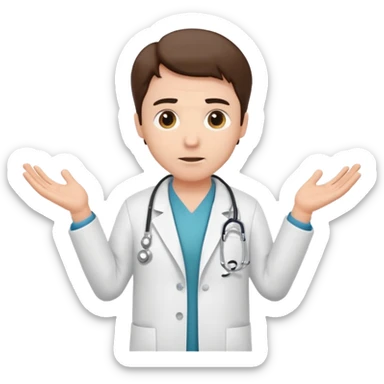 The doctor shrugging his shoulders sticker